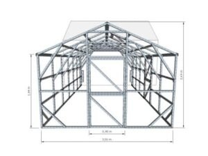 Dvišlaitis šiltnamis 3500×6480 matmenys